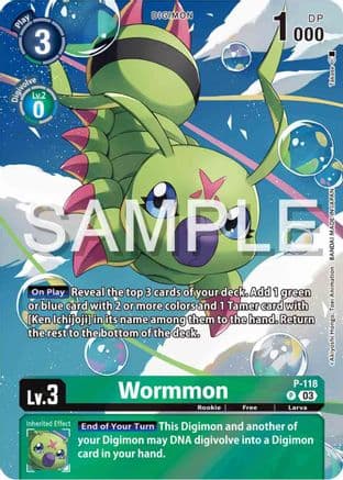 Wormmon - P-118 (Digimon Adventure 02: The Beginning Set) — Digimon Promotion Cards