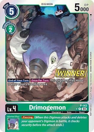 Drimogemon - P-143 (Store Tournament 2024 Jul. - Sep. Winner Pack) — Digimon Promotion Cards
