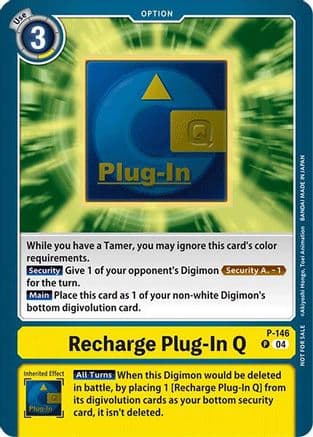 Recharge Plug-In Q - P-146 (Store Tournament 2024 Jul. - Sep. Participation Pack) — Digimon Promotion Cards