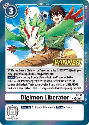 Digimon Liberator - P-151 (Store Tournament 2024 Jul. - Sep. Winner Pack) — Digimon Promotion Cards