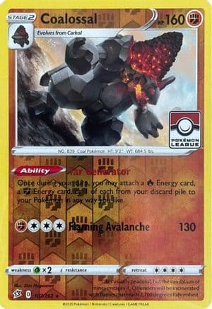 Coalossal - 107/192 (League Promo) — League & Championship Cards Pokémon TCG card by Shin Nagasawa