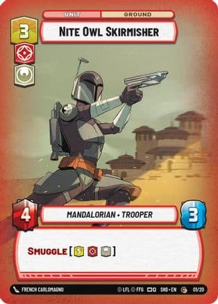 Nite Owl Skirmisher — Shadows of the Galaxy: Weekly Play Promos Star Wars: Unlimited card by French Carlomagno