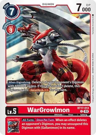 WarGrowlmon — Secret Crisis Digimon Card Game card by Tomotake Kinoshita