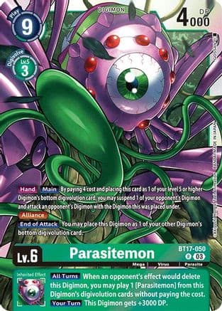 Parasitemon — Secret Crisis Digimon Card Game card by GOSICK
BANDAI MADE IN JAPAN