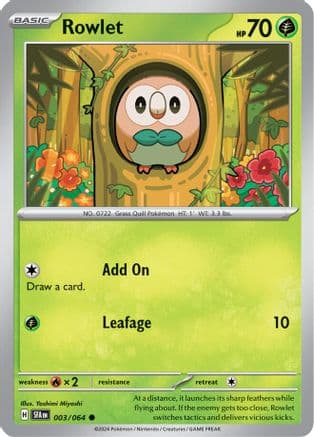 Rowlet — SV: Shrouded Fable Pokémon TCG card by Yoshimi Miyoshi