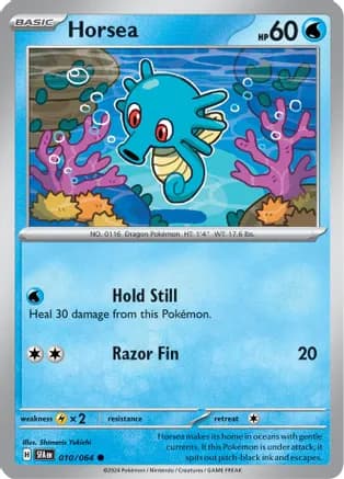 Horsea - 010/064 — SV: Shrouded Fable Pokémon TCG card by Shizuya Yoshida