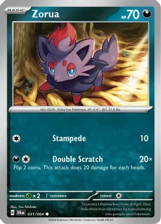 Zorua - 031/064 — SV: Shrouded Fable Pokémon TCG card by Yuu Nishida