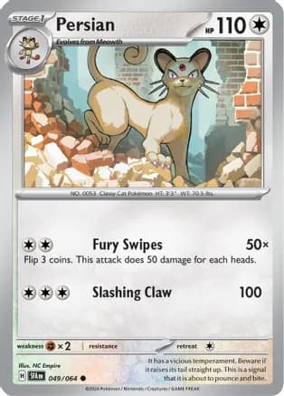 Persian - 049/064 — SV: Shrouded Fable Pokémon TCG card by NC Empire