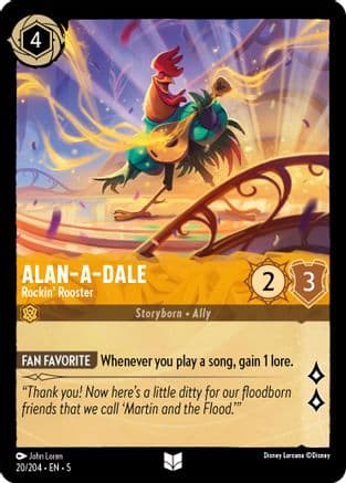 Alan-A-Dale - Rockin' Rooster — Shimmering Skies Disney Lorcana card by John Loren