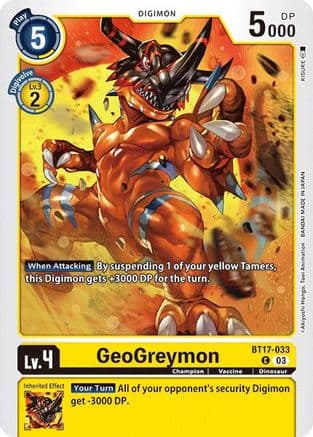 GeoGreymon — Secret Crisis Digimon Card Game card by KISUKE
