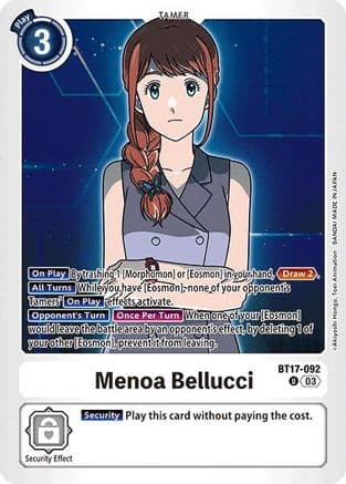 Menoa Bellucci — Secret Crisis Digimon Card Game card by Akiyoshi Honga, Toei Animation
