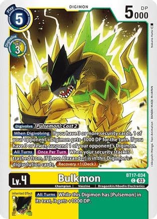 Bulkmon — Secret Crisis Digimon Card Game card by Nakano Haito