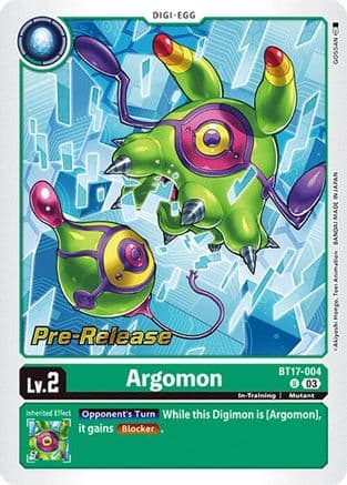 Argomon - BT17-004 — Secret Crisis Pre-Release Cards Digimon Card Game card by Akihyshi Hongo, Toei Animation
