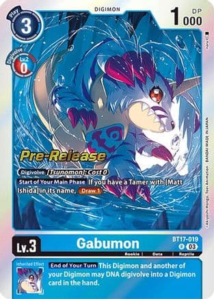 Gabumon — Secret Crisis Pre-Release Cards Digimon Card Game card by Akiyoshi Hongo, Toei Animation
