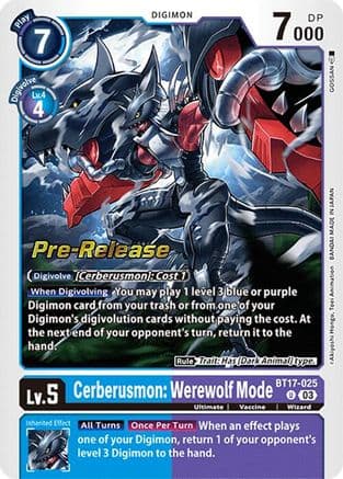 Cerberusmon: Werewolf Mode — Secret Crisis Pre-Release Cards Digimon Card Game card by GOSSAN
