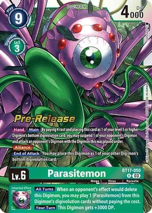Parasitemon — Secret Crisis Pre-Release Cards Digimon Card Game card by GOSSHI-YA