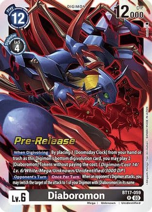Diaboromon — Secret Crisis Pre-Release Cards Digimon Card Game card by Akiyoshi Hongo, Toei Animation