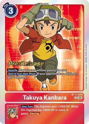 Takuya Kanbara — Secret Crisis Pre-Release Cards Digimon Card Game card by Akiyoshi Hongo, Toei Animation