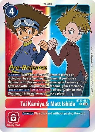 Tai Kamiya & Matt Ishida — Secret Crisis Pre-Release Cards