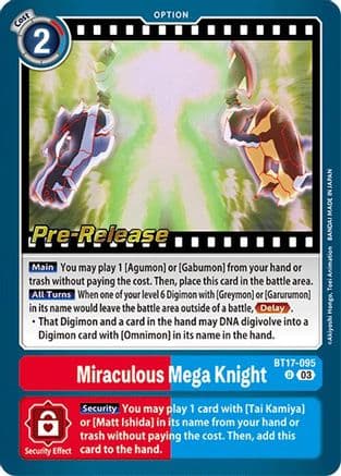 Miraculous Mega Knight — Digimon Card Game card