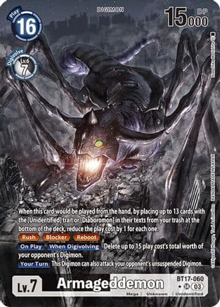 Armageddemon (Alternate Art) — Secret Crisis Digimon Card Game card by Machiko Mochizuki