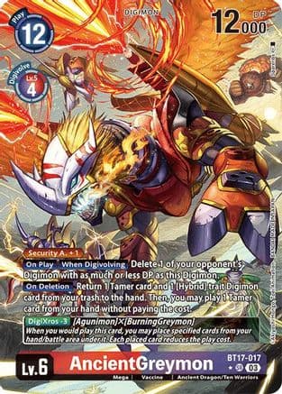 AncientGreymon (Alternate Art) — Secret Crisis Digimon Card Game card by Atsushi Umakoshi (BANDAI NATS)