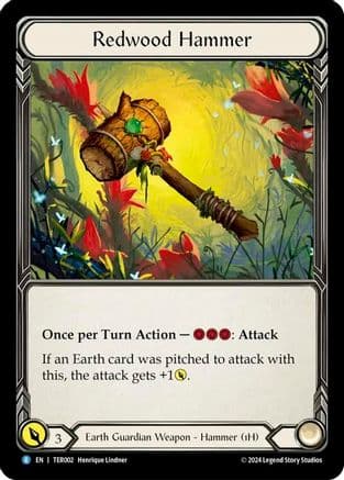 Redwood Hammer — 1st Strike Flesh and Blood card by Henrique Lindner