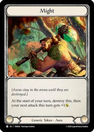 Might — 1st Strike Flesh and Blood card by Henrique Lindner