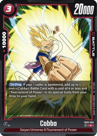 Cabba — Raging Roar Dragon Ball Super: Fusion World card by TA
