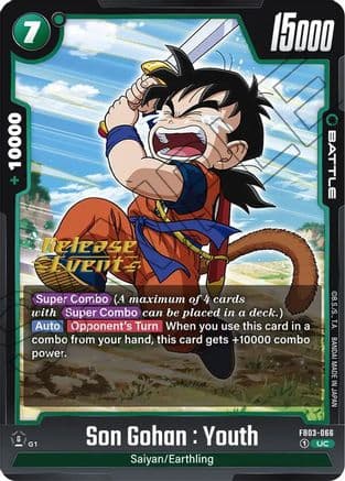 Son Gohan : Youth - FB03-066 — Raging Roar Release Event Cards