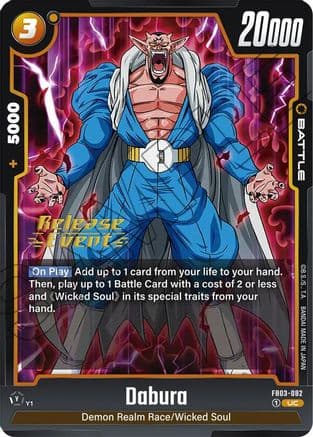 Dabura - FB03-082 — Raging Roar Release Event Cards