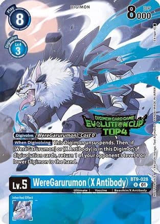 WereGarurumon (X Antibody) (August 2024 Evolution Cup Top 4) — X Record