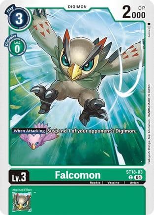 Falcomon — Starter Deck 18: Guardian Vortex Digimon Card Game card by Akiyoshi Honga, Toei Animation