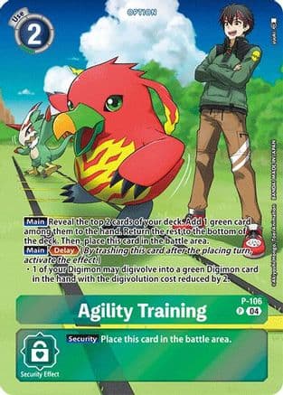 Agility Training (Starter Deck 18 Exclusive) — Digimon Promotion Cards Digimon Card Game card by Akiyoshi Hongo, Toei Animation, BANDAI MADE IN JAPAN