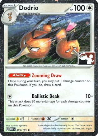 Dodrio - 085/165 (Cosmos Holo) — Prize Pack Series Cards Pokémon TCG card by Anesaki Dynamic