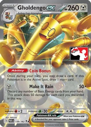 Gholdengo ex - 139/182 — Prize Pack Series Cards