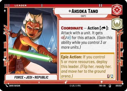 Ahsoka Tano - Snips — Twilight of the Republic Star Wars: Unlimited card by David Buisan