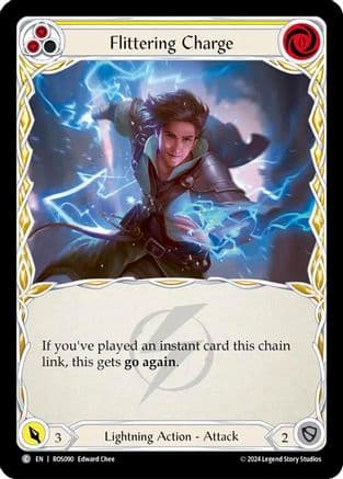 Flittering Charge (Yellow) — Rosetta Flesh and Blood card by Edward Chew