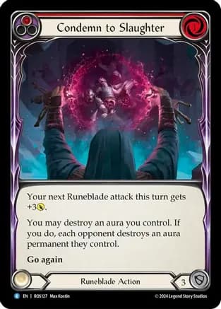 Condemn to Slaughter (Red) — Rosetta Flesh and Blood card by Max Kostin