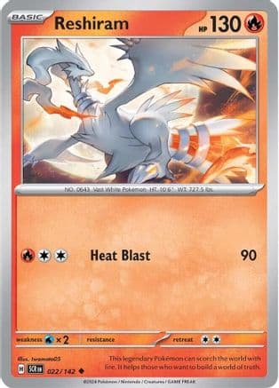 Reshiram — SV07: Stellar Crown Pokémon TCG card by Hasuno