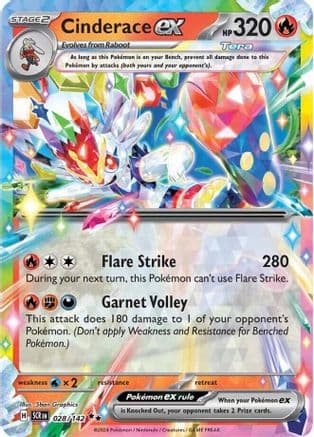 Cinderace ex - 028/142 — SV07: Stellar Crown Pokémon TCG card by 5ban Graphics