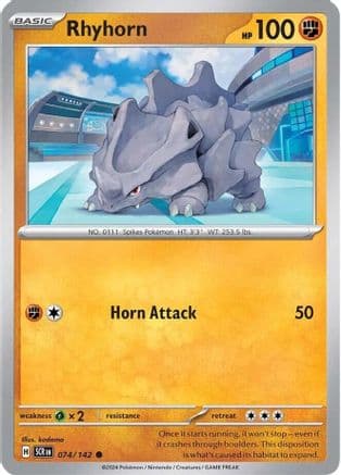 Rhyhorn — SV07: Stellar Crown Pokémon TCG card by Midori Harada