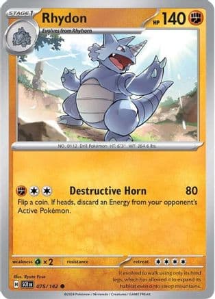 Rhydon — SV07: Stellar Crown Pokémon TCG card by Shin Nagasawa