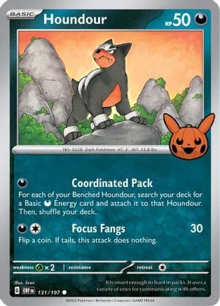 Houndour - 131/197 — Trick or Trade BOOster Bundle 2024 Pokémon TCG card by Scov