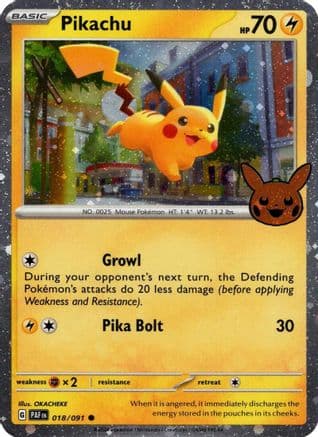 Pikachu - 018/091 (Cosmos Holo) — Pokémon TCG card
