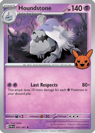 Houndstone - 043/091 — Trick or Trade BOOster Bundle 2024 Pokémon TCG card by Kouki Saitou