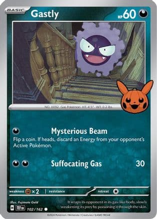 Gastly - 102/162 — Trick or Trade BOOster Bundle 2024 Pokémon TCG card by Fujimoto Gold