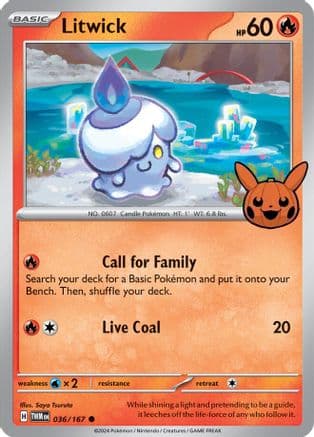 Litwick — Trick or Trade BOOster Bundle 2024 Pokémon TCG card by Saya Tsuruta