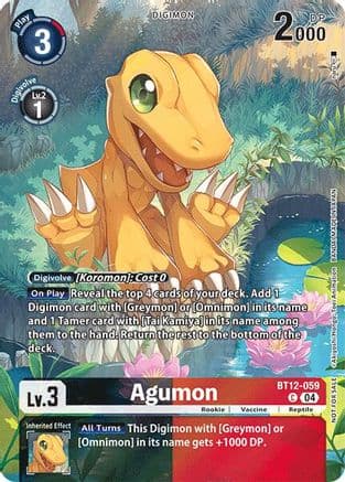 Agumon - BT12-059 (Legend Pack 2024) — Across Time Digimon Card Game card by Akiyoshi, Hongou, Toei Animation