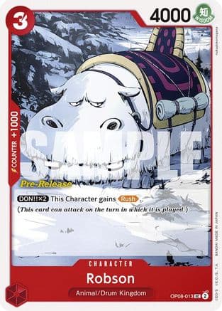 Robson — Two Legends Pre-Release Cards One Piece Card Game card by nukadokomogera